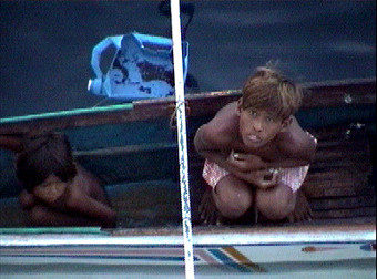 Waiting for coins to be dropped from the ship in Cagayan De Oro Port.