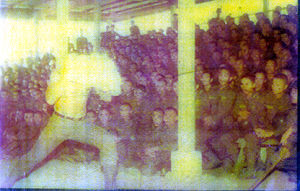 Grandmaster Dacayana head breaking technique demonstation in the earely 70's in front of approx. 5000 of his military students at camp Lapu Lapu, Lahug, Cebu City.