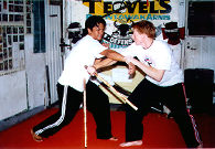 Teovil's Balintawak Instructor Ewan Thomson of London demonstrating some disarming techniques.